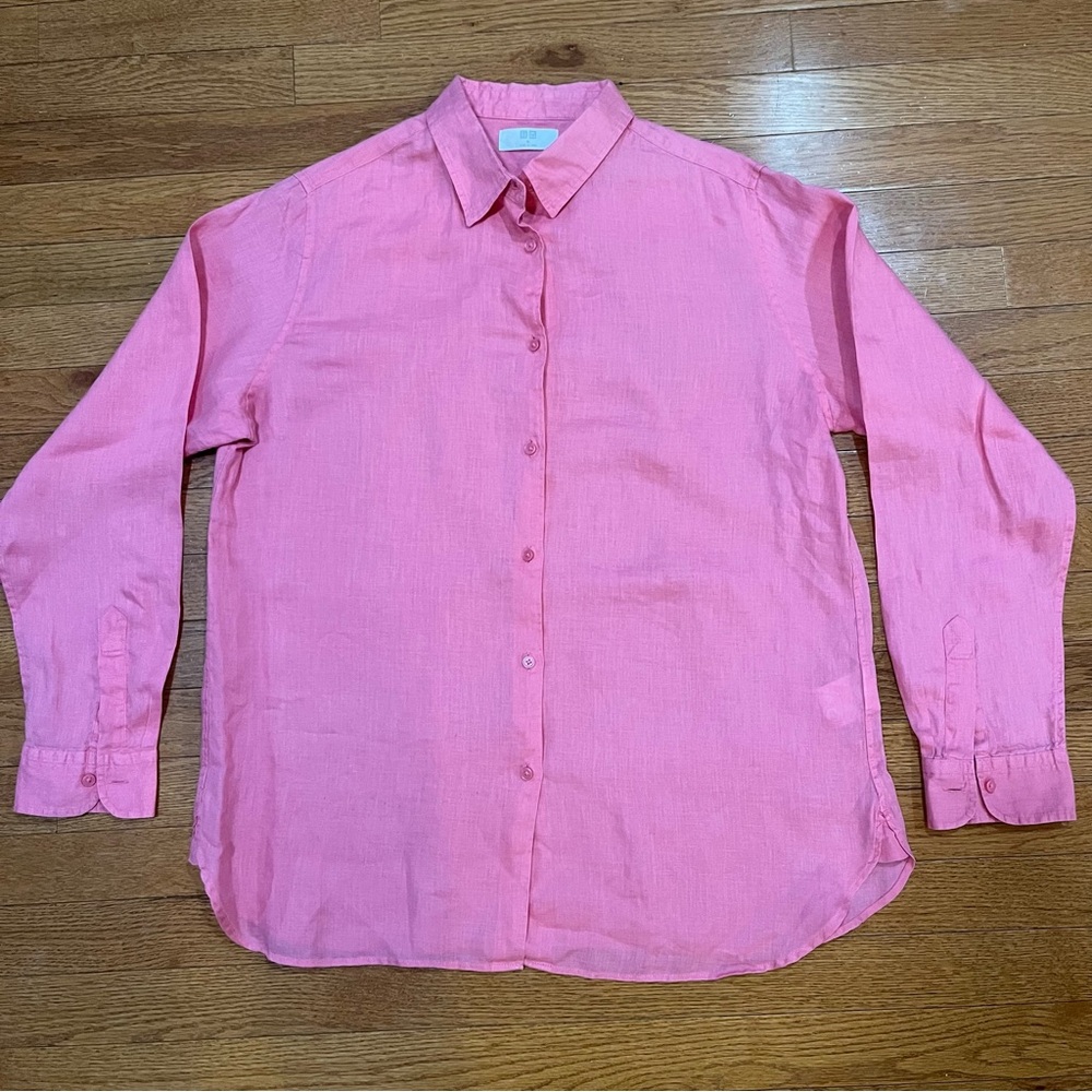 Uniqlo Pink Button Down Shirt for Women